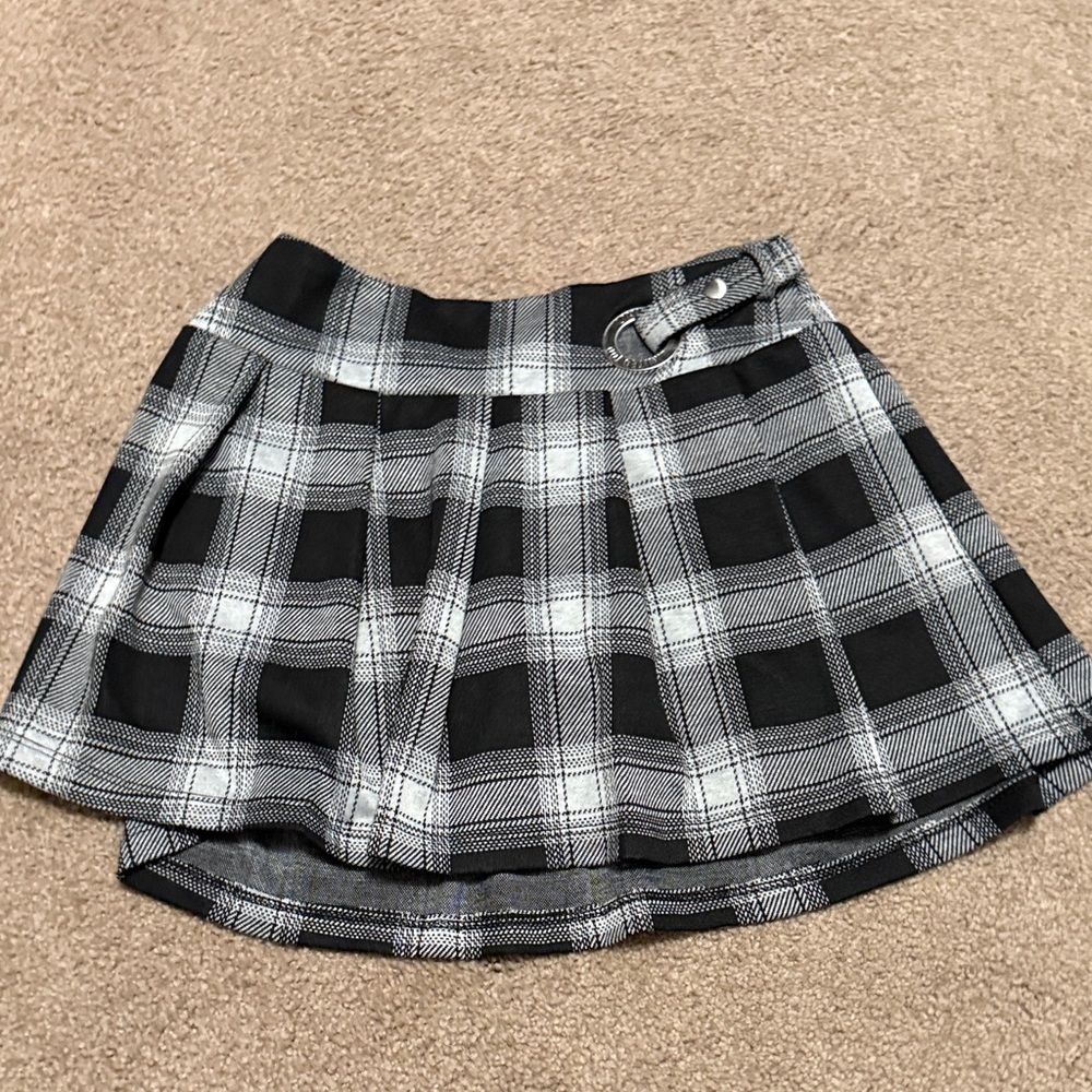 Limited Too Black and White Plaid Mini Skort, Sz 10
